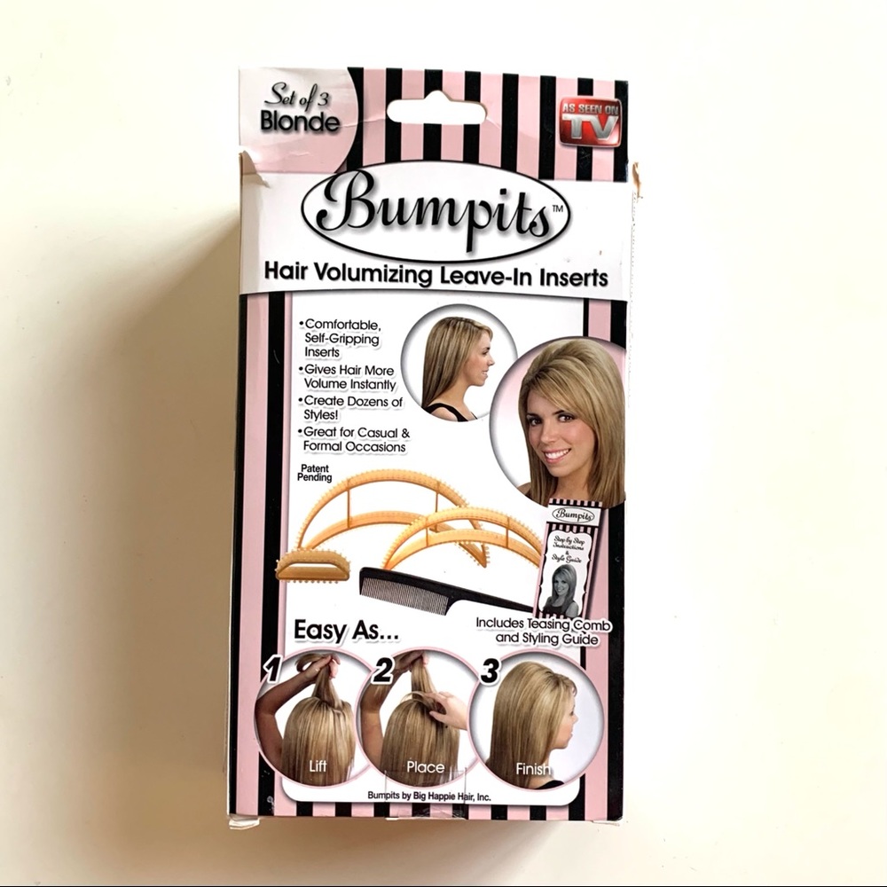 BUMPITS Hair-volumizing leave-in inserts Blonde hair styling tool As see…
